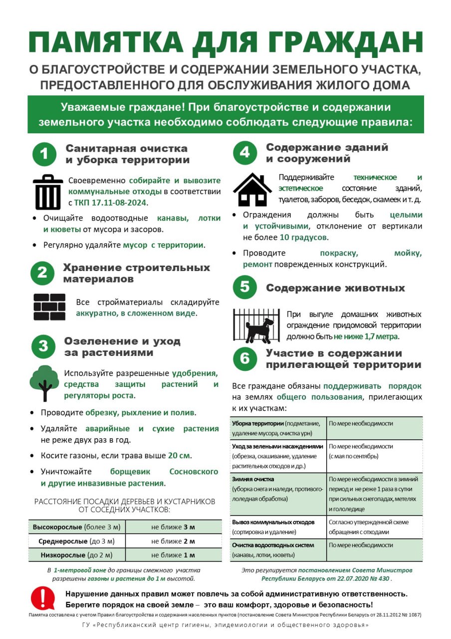 О благоустройстве и содержании земельного участка предоставленного для обслуживания жилого дома